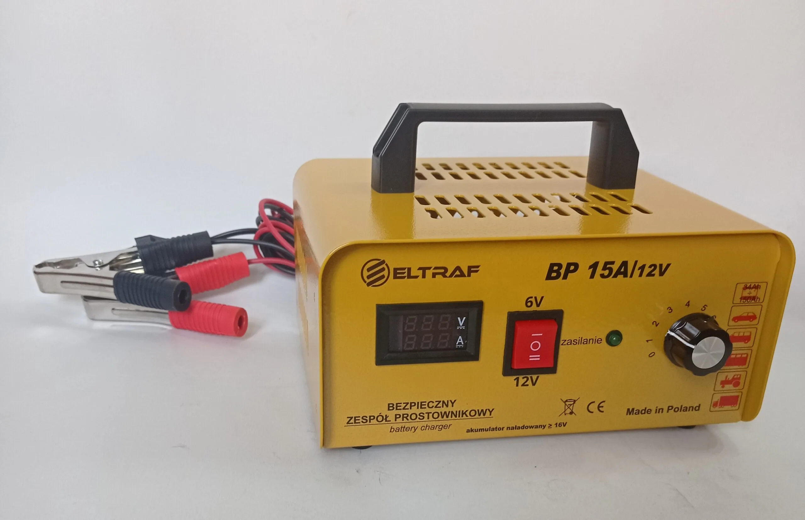 PROSTOWNIK 15A 6V/12V W METALOWEJ OBUDOWIE NOWOŚĆ - obrazek 2