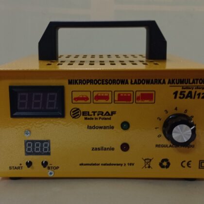 MIKROPROCESOROWA ŁADOWARKA 15A/12V W METALOWEJ OBUDOWIE NOWOŚĆ