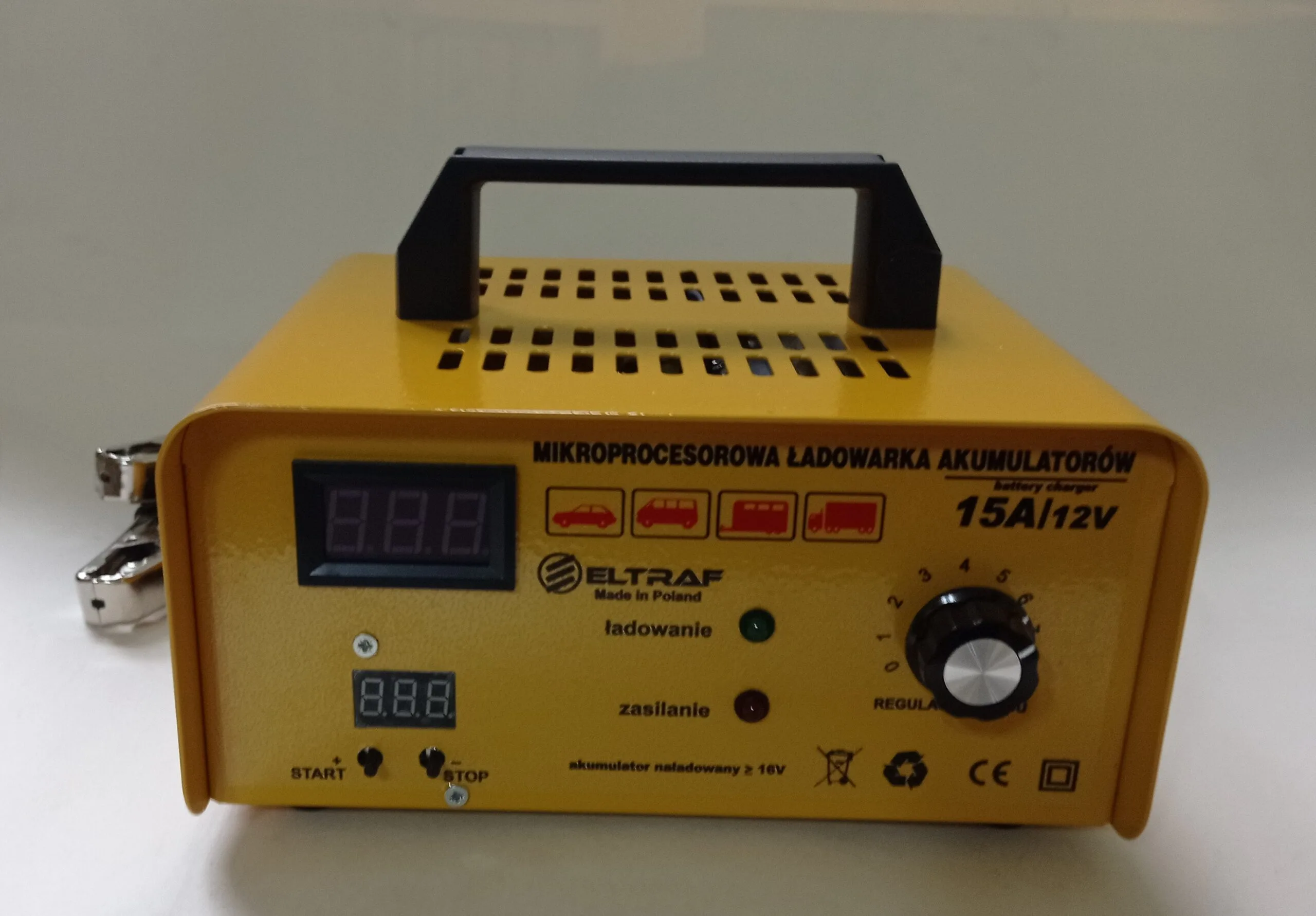 MIKROPROCESOROWA ŁADOWARKA 15A/12V W METALOWEJ OBUDOWIE NOWOŚĆ - obrazek 3