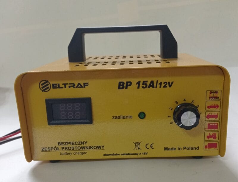 Prostownik 15A/12V (A V) PRODUCENT FIRMA ELTRAF NOWOŚĆ
