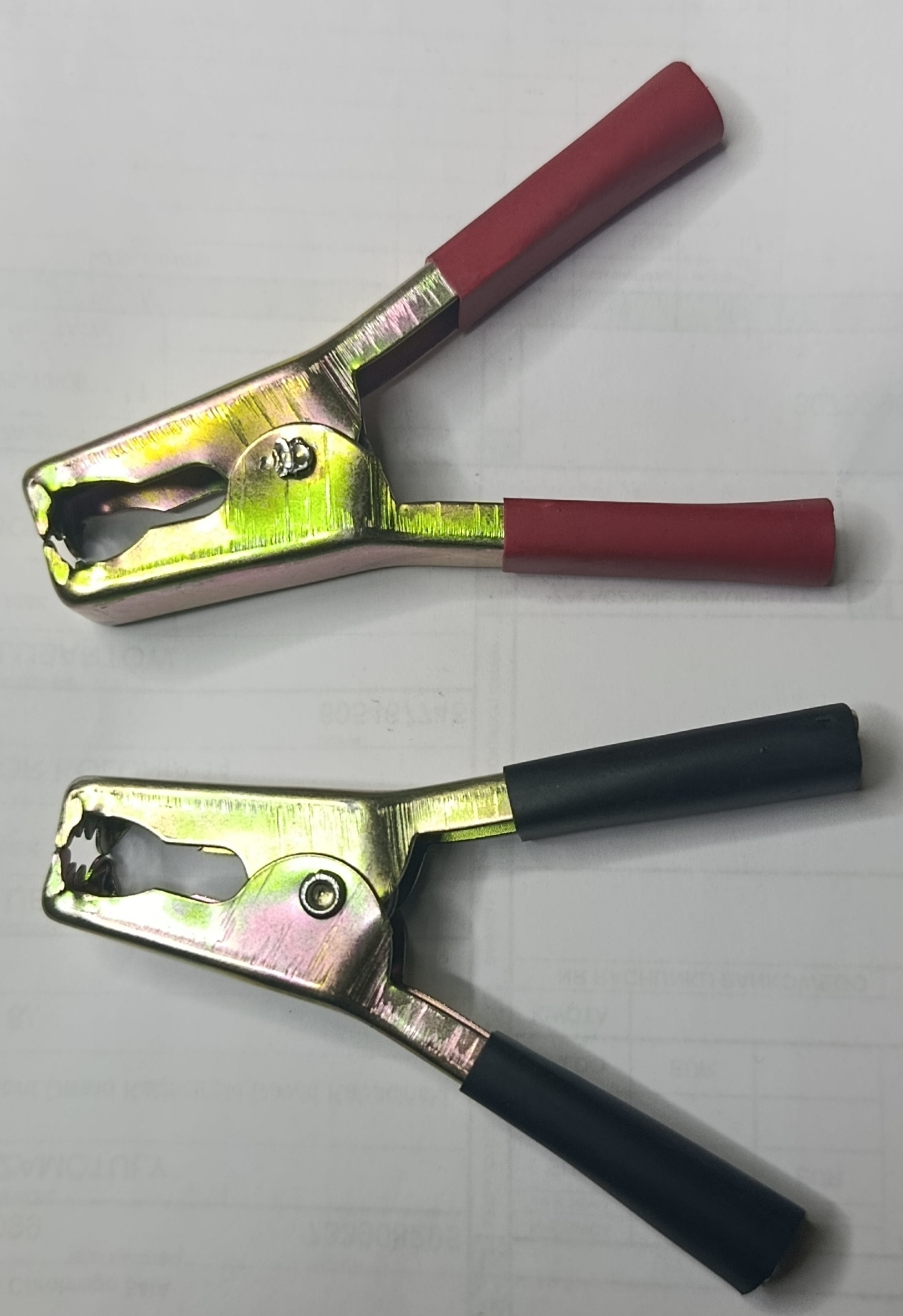 Złącze krokodylek zacisk do akumulatora duży 50A  czarny-czerwony - obrazek 2